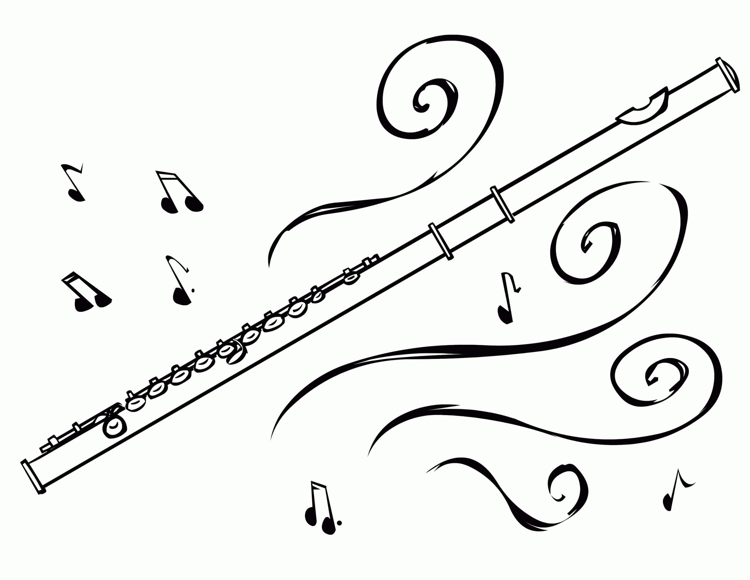 Dibujos de Flauta Simple para colorear