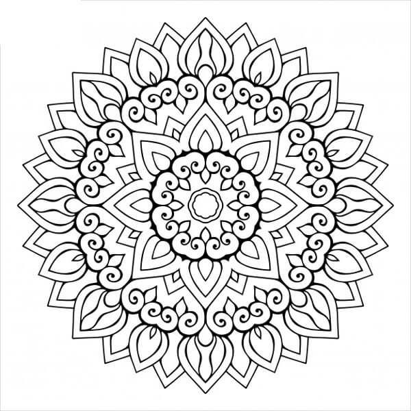 Dibujos de Flor Mandala para colorear