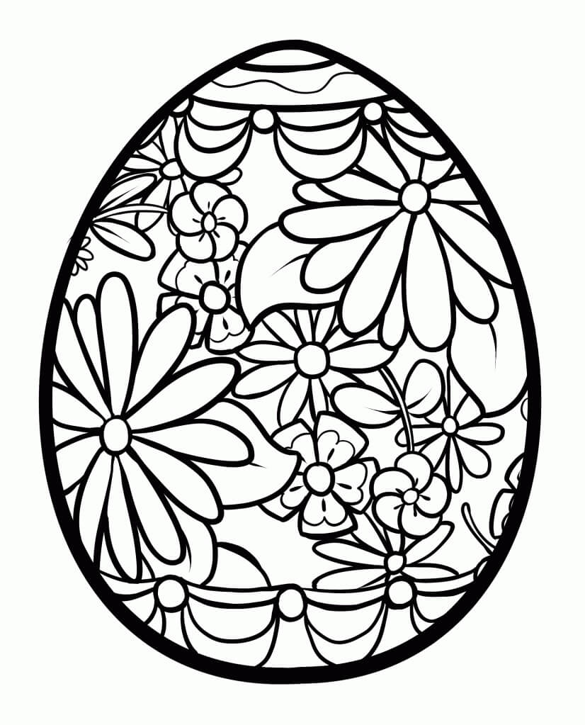 Dibujos de Flor de Huevo de Pascua para colorear