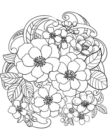 Dibujos de Flores Floreciendo para colorear