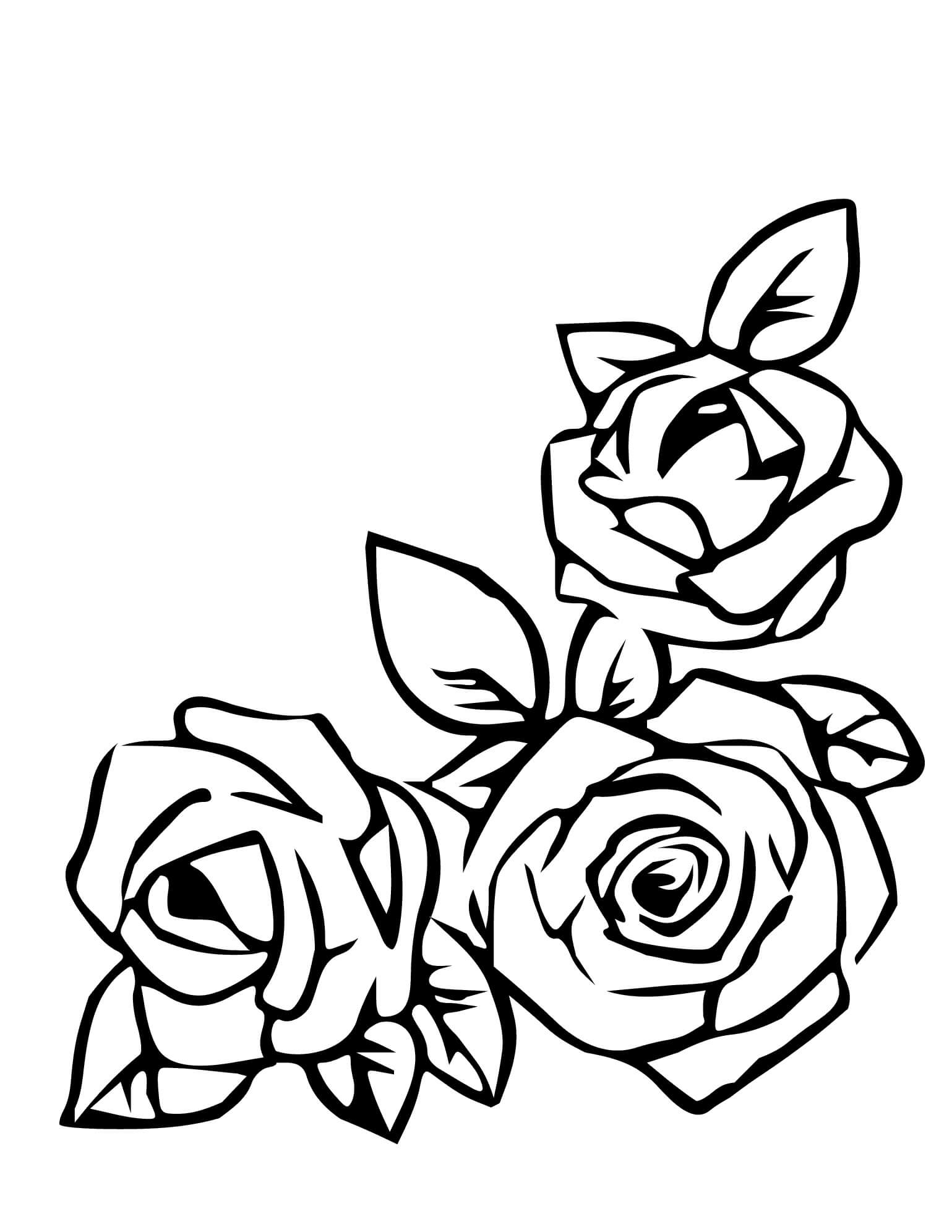 Dibujos de Flores Rosas Dulces para colorear
