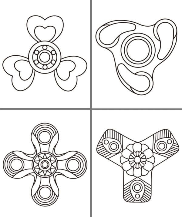 Dibujos de Formas Poco Comunes De Fidget Spinners para colorear