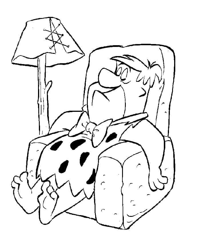 Dibujos de Fred Flintstone Durmiendo para colorear