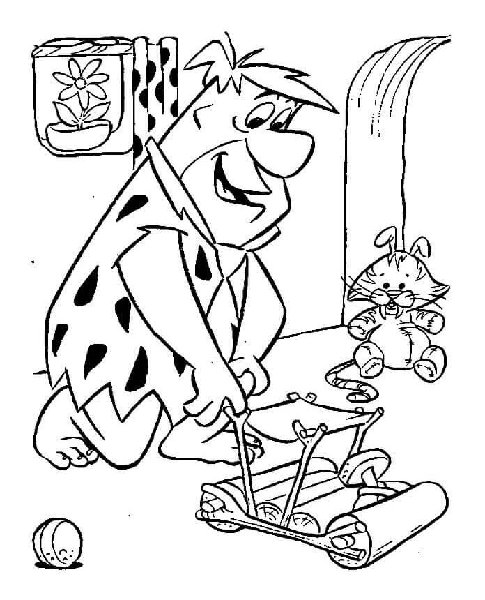 Dibujos de Fred Flintstone Jugando para colorear