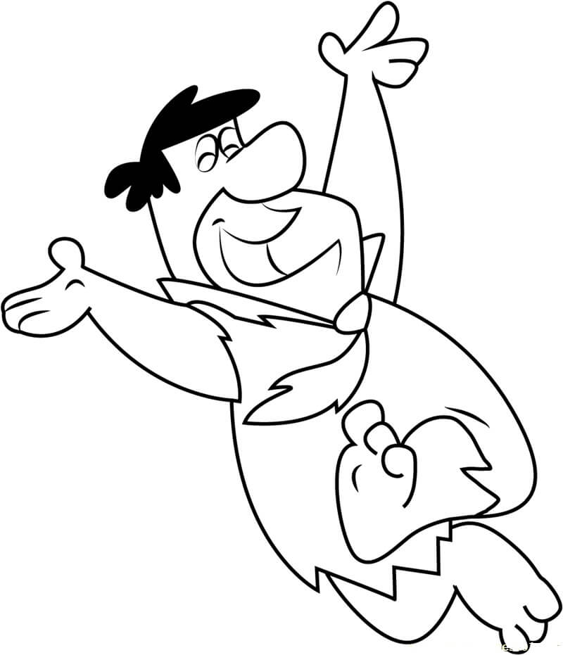 Dibujos de Fred Flintstones Feliz para colorear