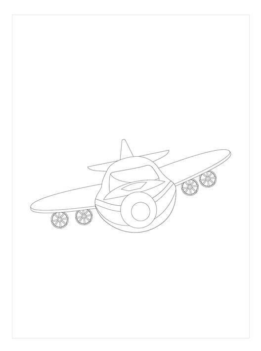 Dibujos de Frente de un Avión para colorear