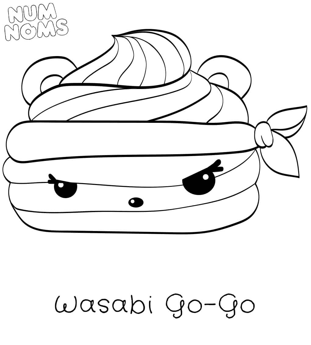 Dibujos de Fresco Wasabi Go-go en Num Noms para colorear