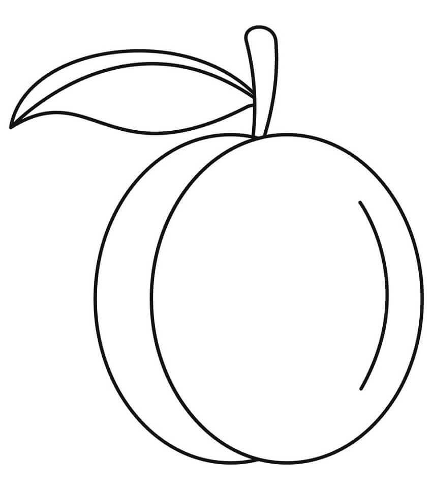 Dibujos de Fruta de Melocotón Simple 2 para colorear