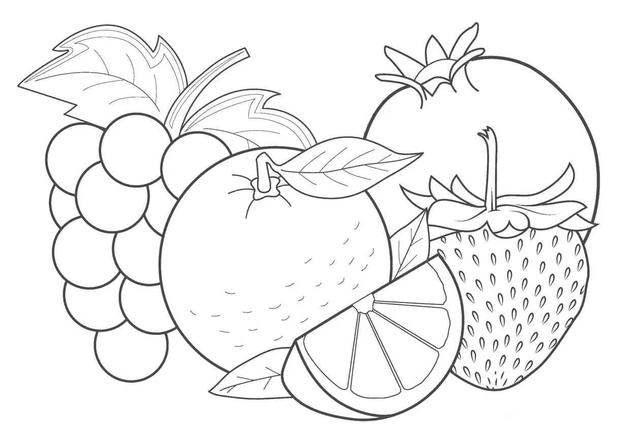 Frutas Tropicales para colorir