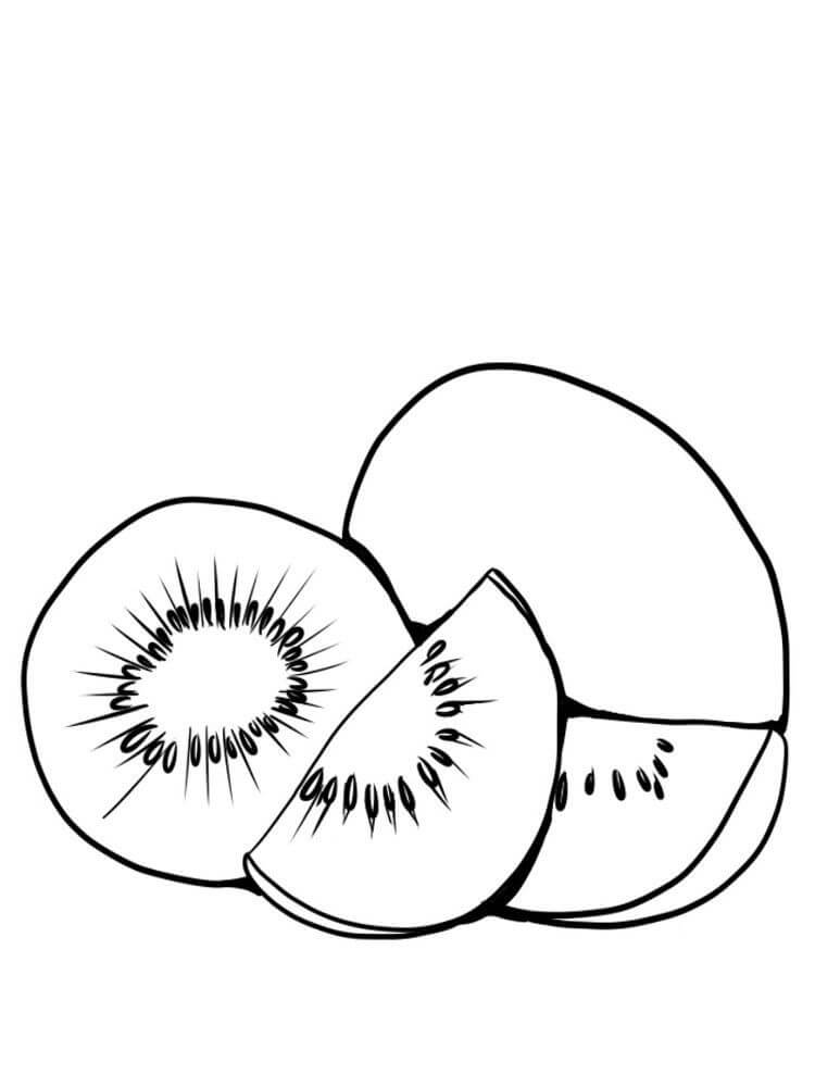 Dibujos de Frutos de Kiwi para colorear