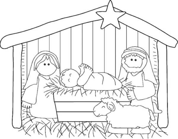 Dibujos de Fue La Estrella Que Indicó a Los Reyes Magos El Camino A Jesús para colorear