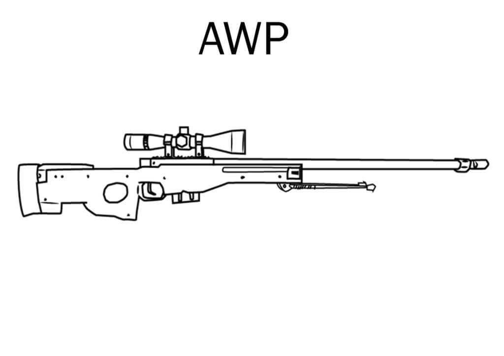 Fusil AWP para colorir