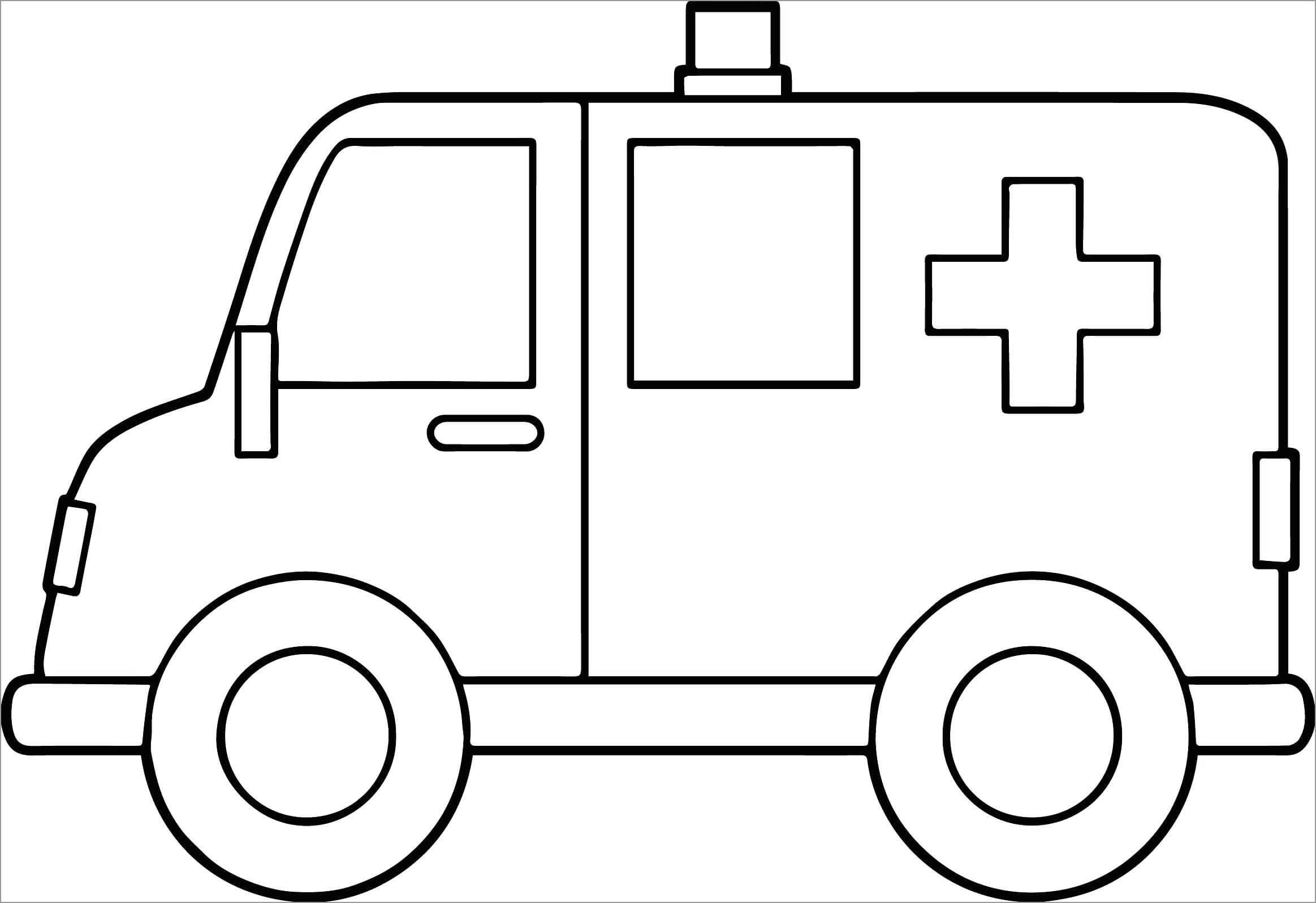 Fácil Ambulancia para colorir