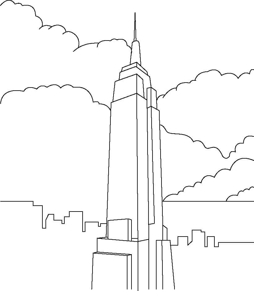 Dibujos de Fácil Edificio Empire State para colorear