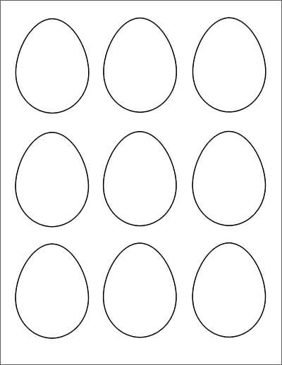 Dibujos de Fácil Nueve Huevo de Pascua para colorear