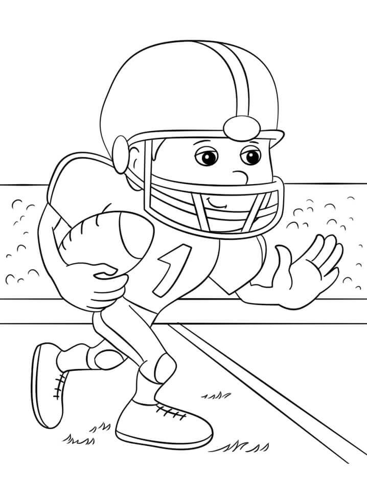 Fútbol de Dibujos Animados Corriendo Hacia Atrás para colorir