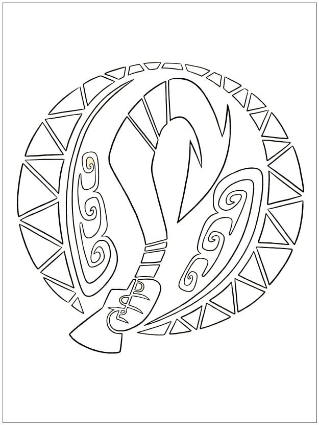 Dibujos de Gancho de Maui de Moana para colorear