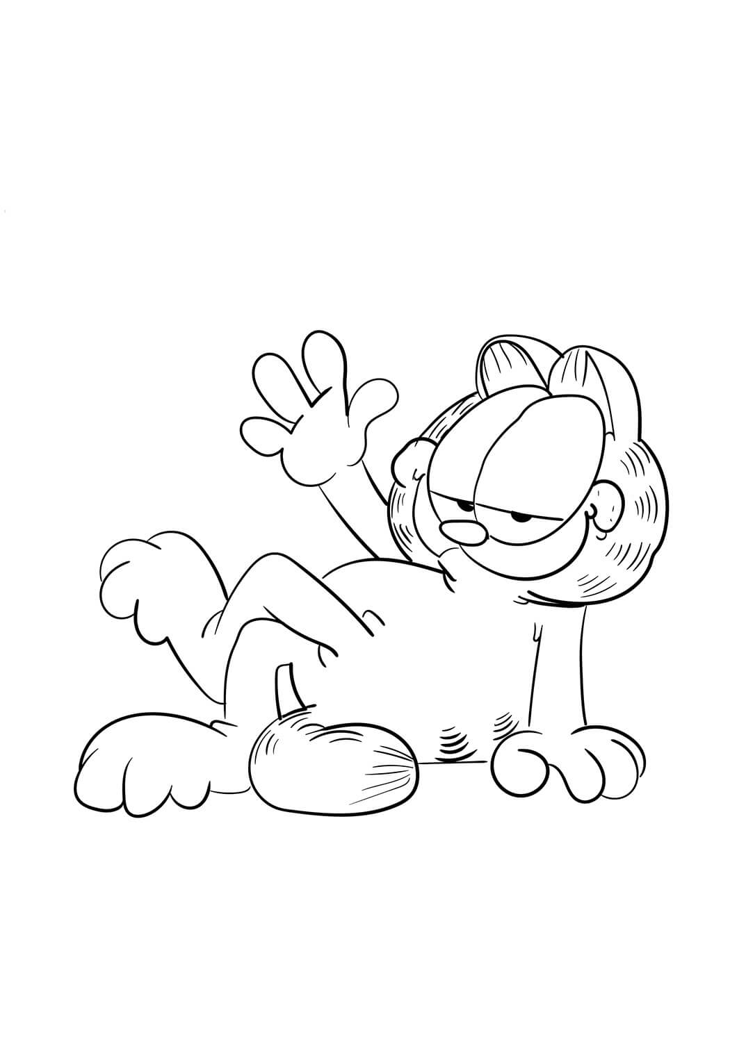 Garfield Mintiendo para colorir