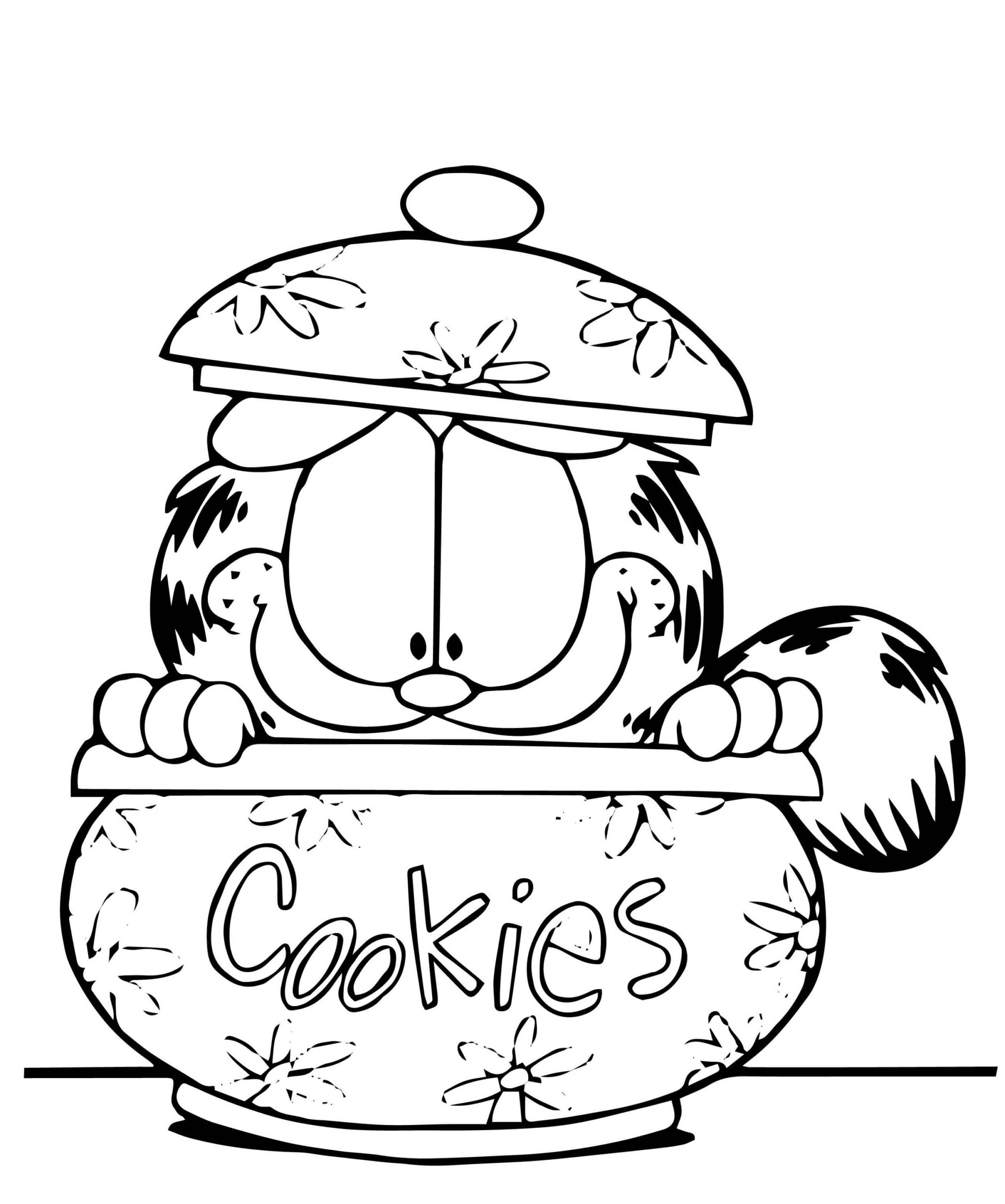 Dibujos de Garfield está en el Frasco para colorear