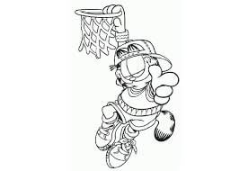 Dibujos de Garfield jugar Baloncesto para colorear
