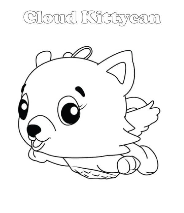 Dibujos de Gatito Volando En Las Nubes para colorear