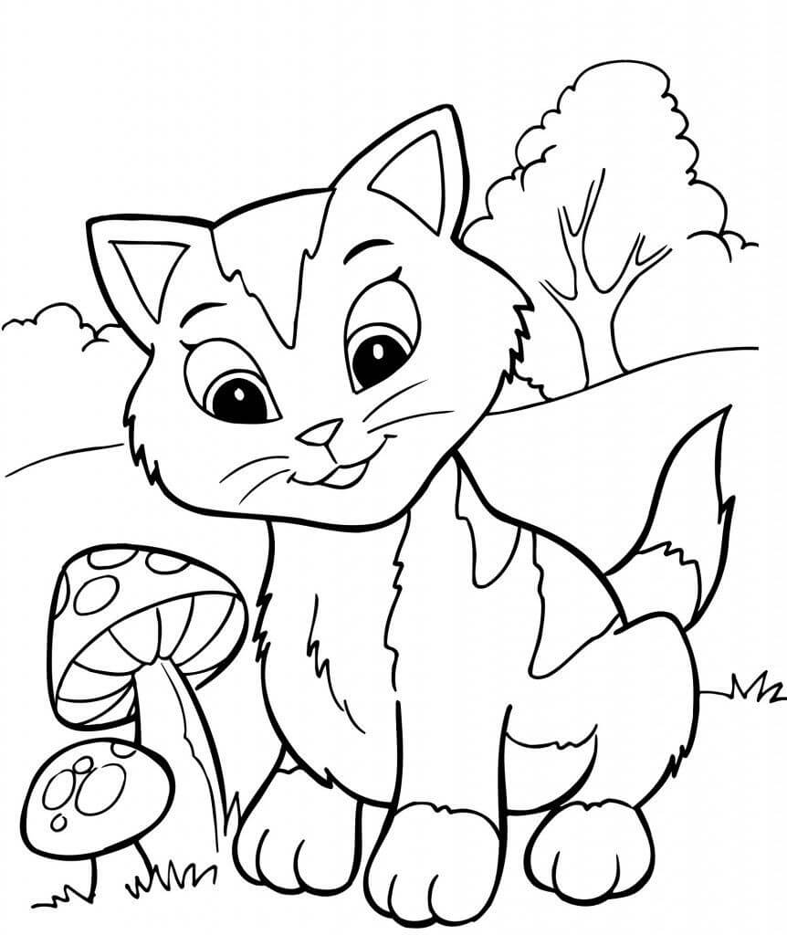 Dibujos de Gatitos y Setas para colorear