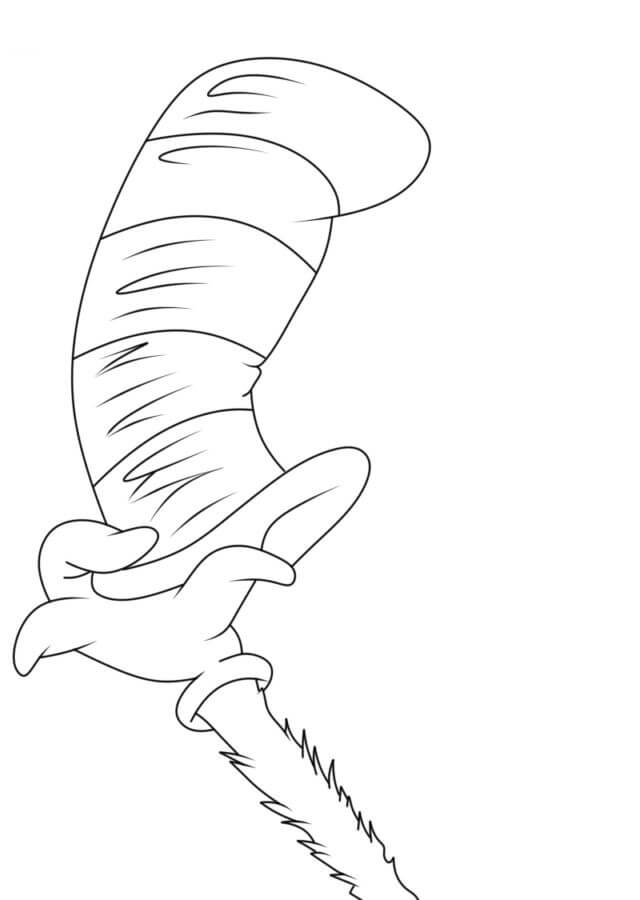 Dibujos de Gato En El Sombrero Dr. Seuss para colorear