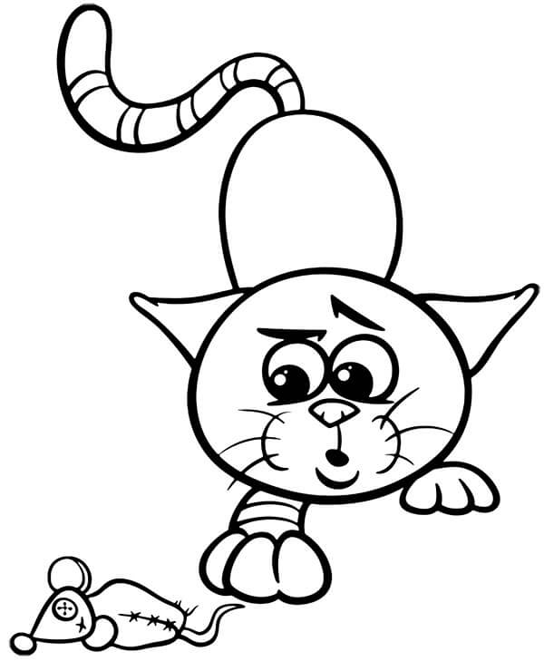 Gato y Ratón de Juguete para colorir