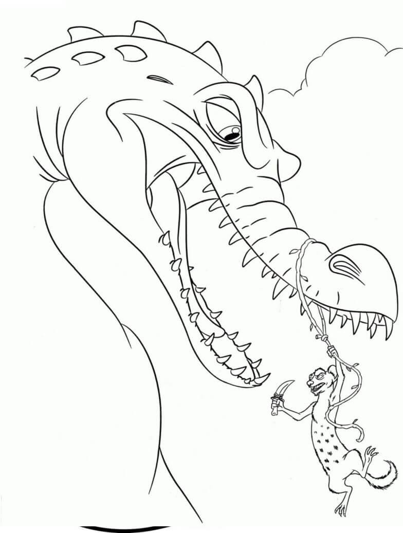 Dibujos de Genial Buck Contra Dinosaurio para colorear