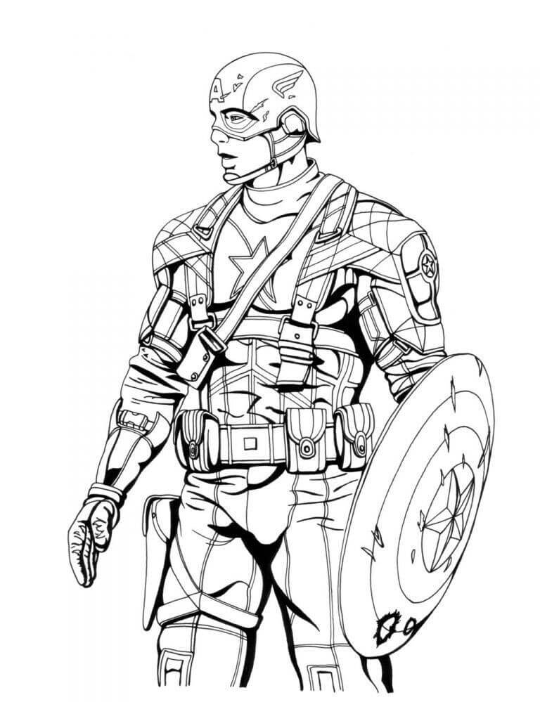 Dibujos de Genial Capitán América de Chris para colorear