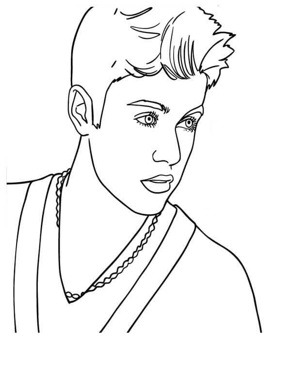 Genial Justin Bieber para colorir
