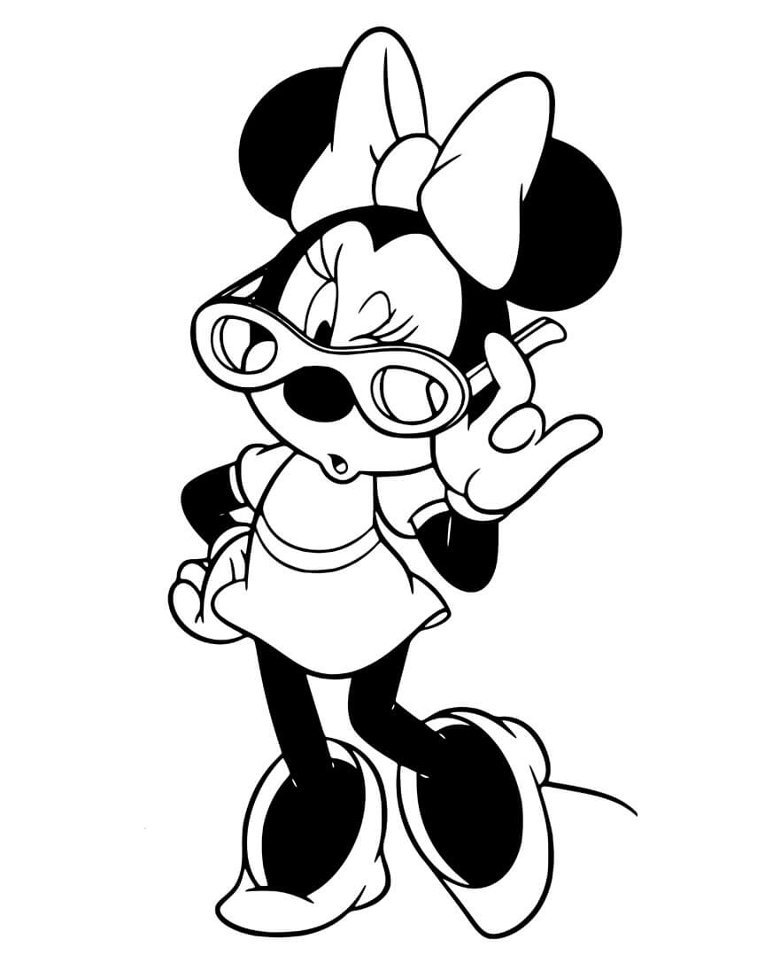 Genial Minnie Mouse para colorir
