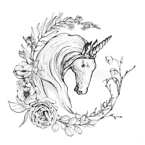 Dibujos de Genial Unicornio y Laurel para colorear