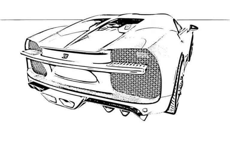 Dibujos de Genial Vista Trasera Del Bugatti para colorear