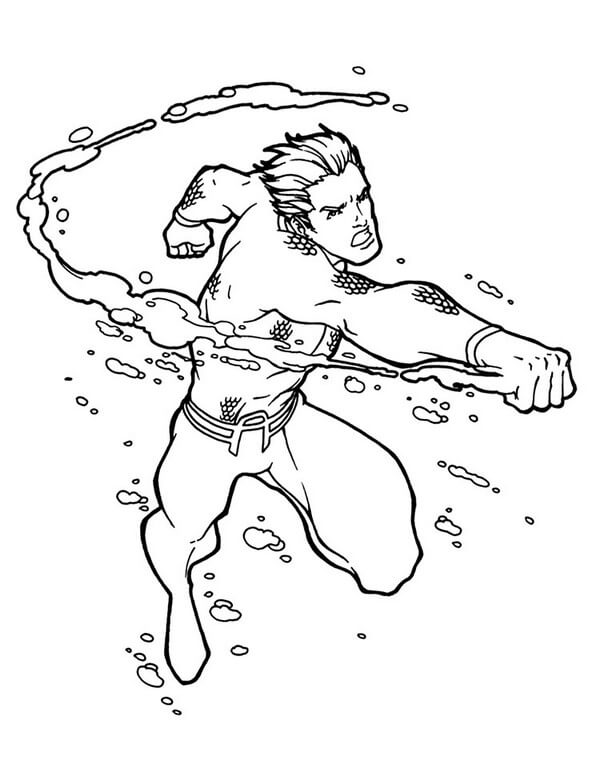 Dibujos de Genial golpe de Aquaman para colorear
