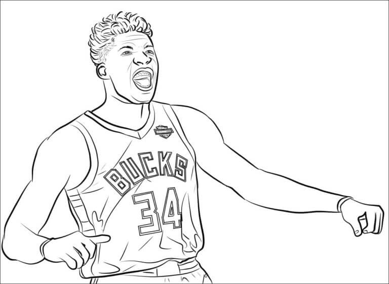 Dibujos de Giannis Antetokounmpo Jugador De La NBA para colorear