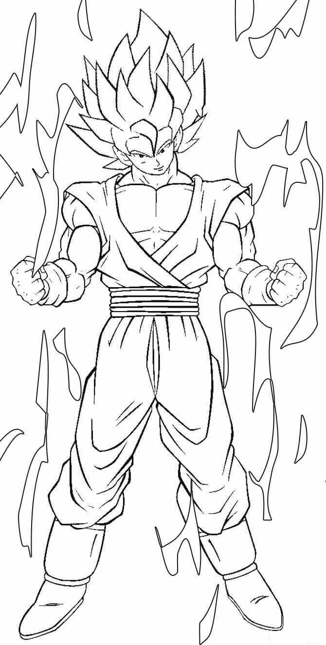 Goku Furioso para colorir
