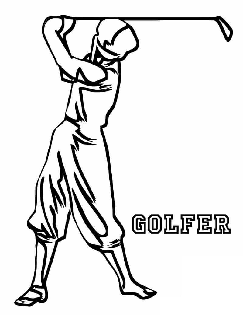 Golfista para colorir