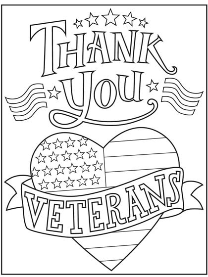 Gracias Veteranos para colorir