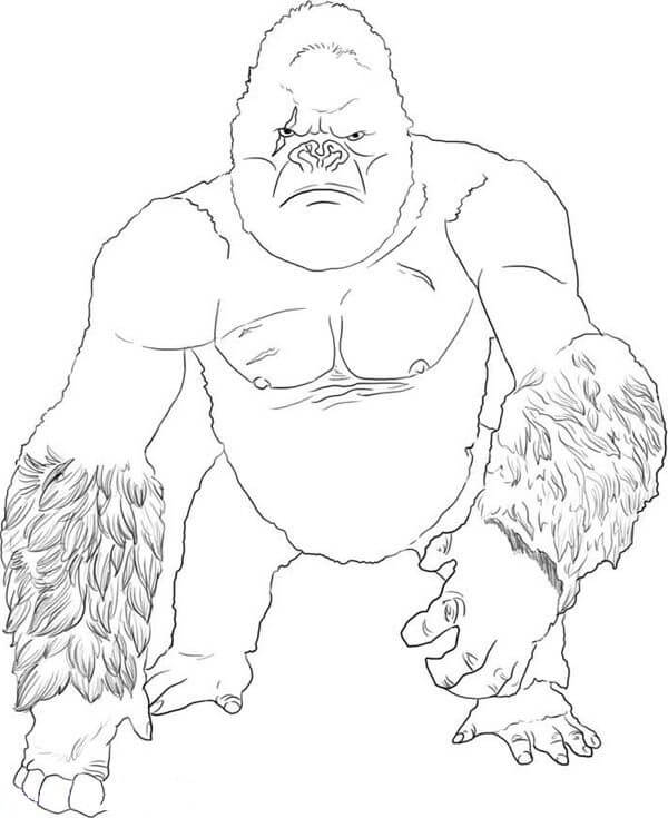 Gracioso King Kong para colorir