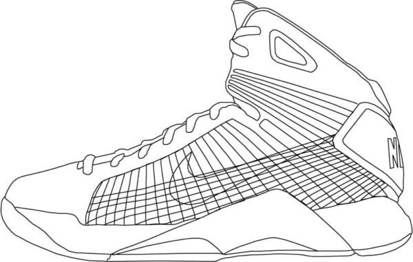 Dibujos de Gráficos Gratuitos De Zapatillas Nike para colorear