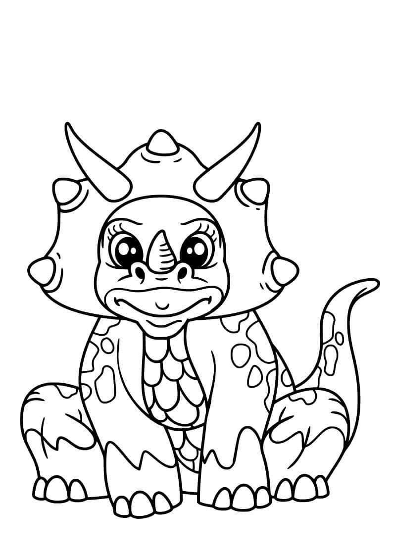 Dibujos de Gráficos gratis Triceratop para colorear