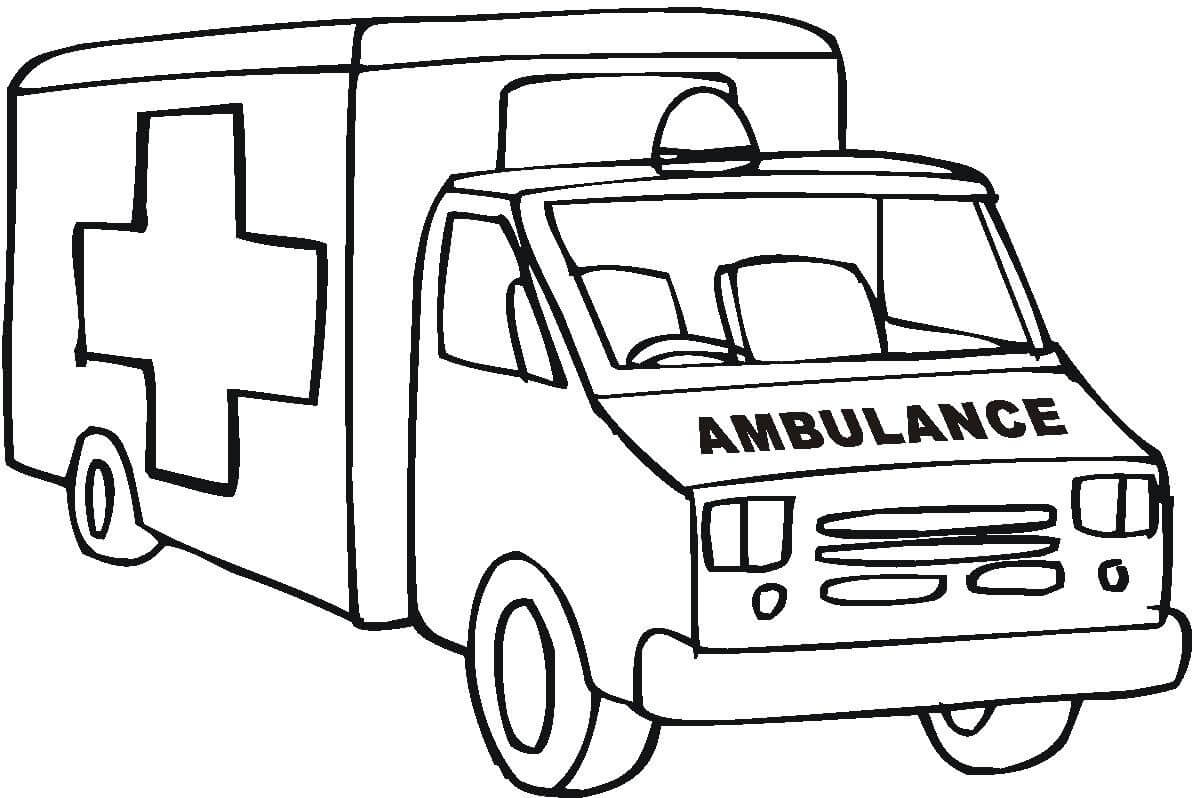 Dibujos de Gran Ambulancia para colorear