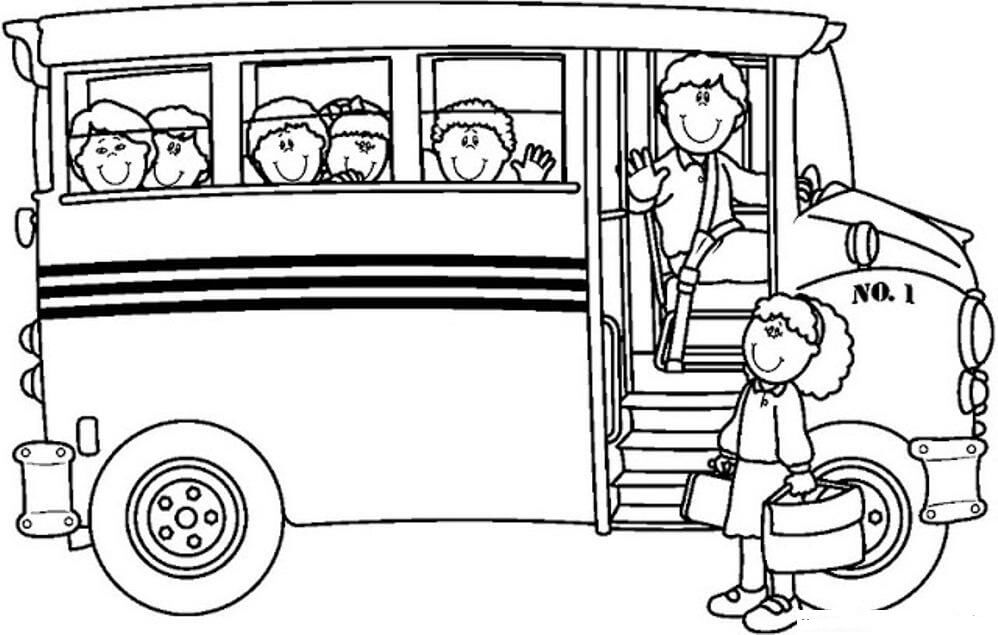Dibujos de Gran Autobús Escolar para colorear