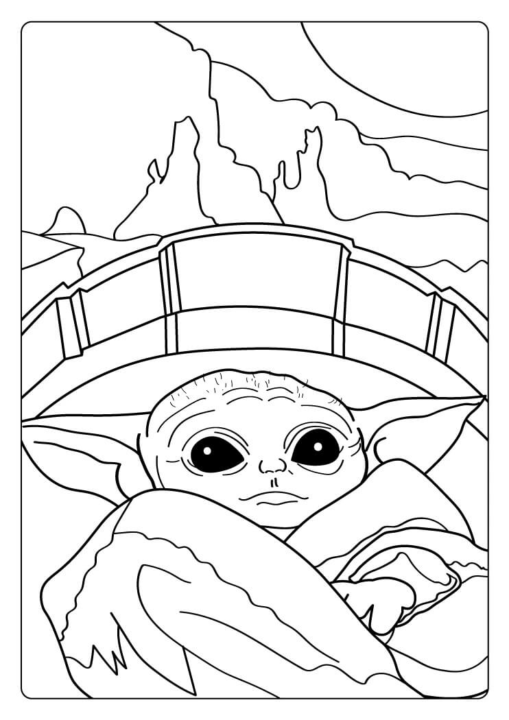 Dibujos de Gran Bebé Yoda para colorear