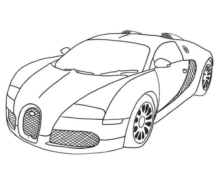 Gran Coche Bugatti para colorir