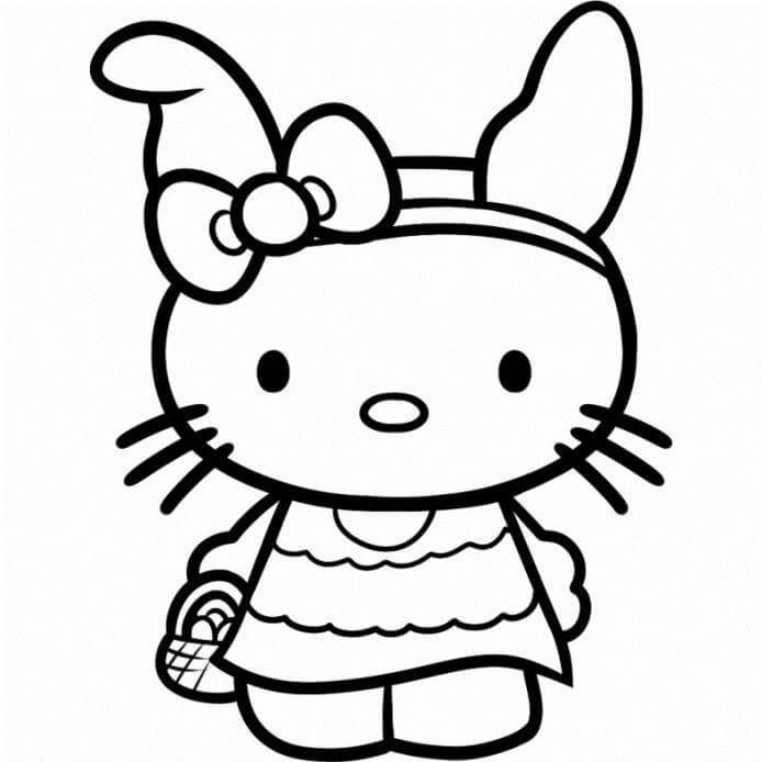 Gran Hello Kitty para colorir