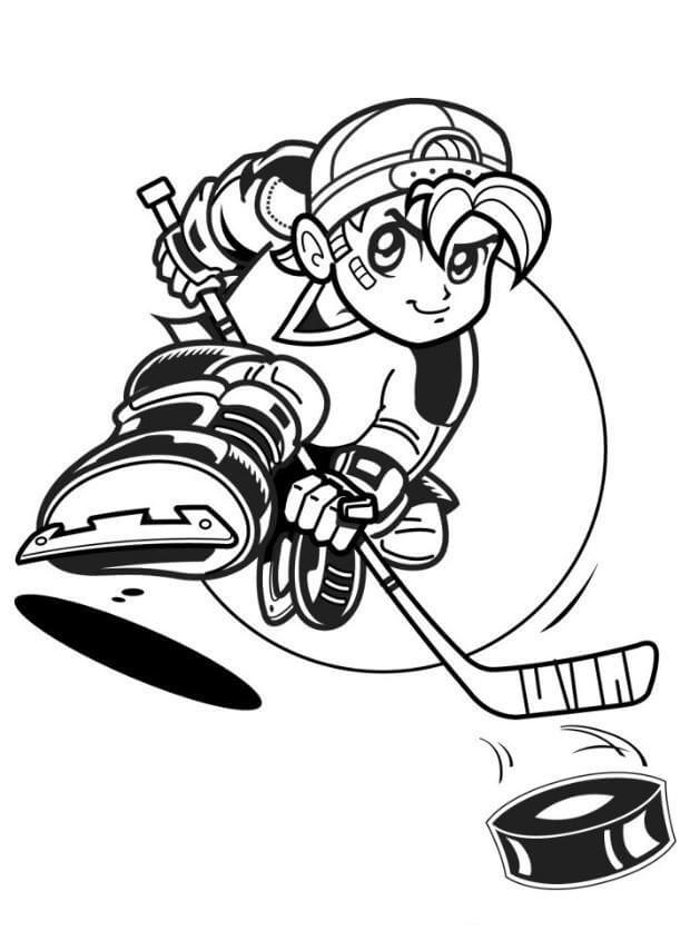 Dibujos de Gran Jugadores de Hockey para colorear