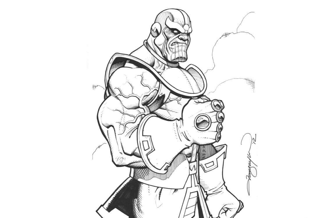 Dibujos de Gran Thanos con Guantelete Infinito para colorear