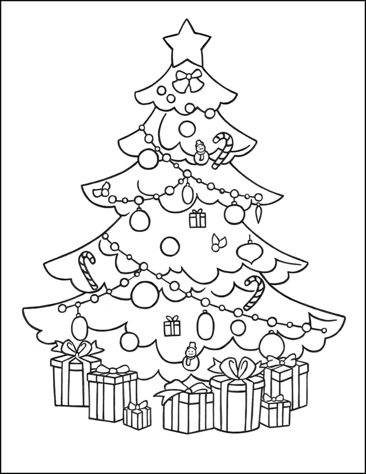Gran árbol de Navidad para colorir